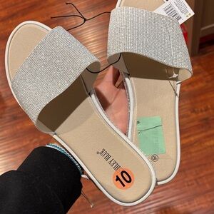 Kelly & Katie Sparkling Silver Sandals